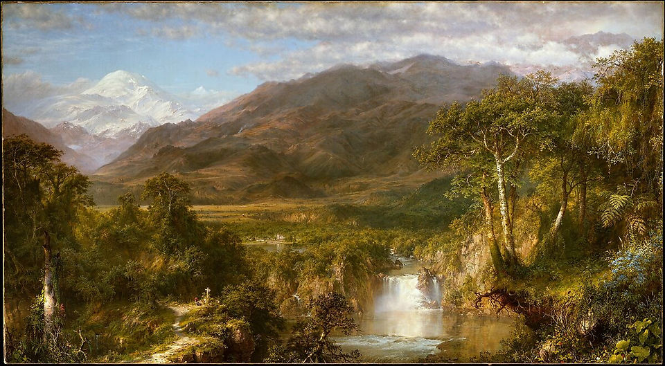 Frederic Edwin Church landscape painting with expansive sky and atmospheric depth