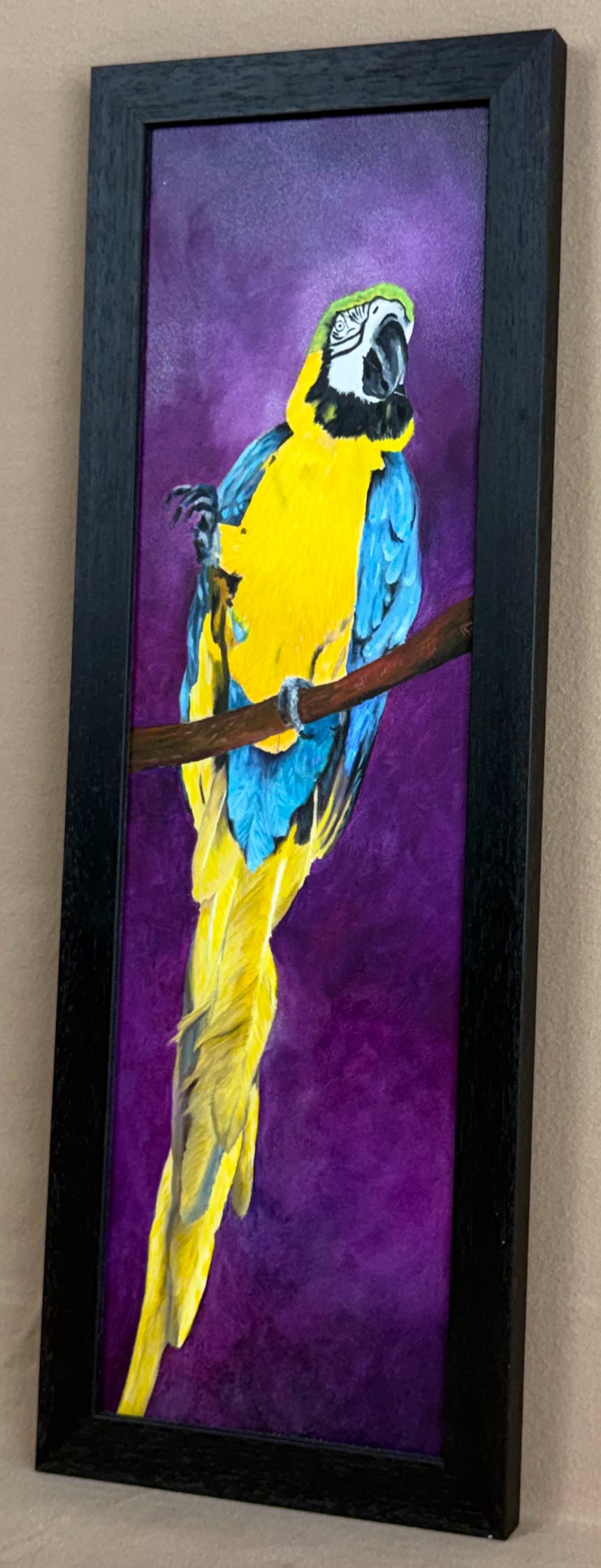 The Showman — richly layered oil painting of a colorful animal performer, painted in Arvada, Colorado