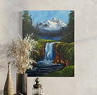 One-of-a-kind landscape oil painting, Mountain Vale, by Hope Blakely, 16x20 canvas.