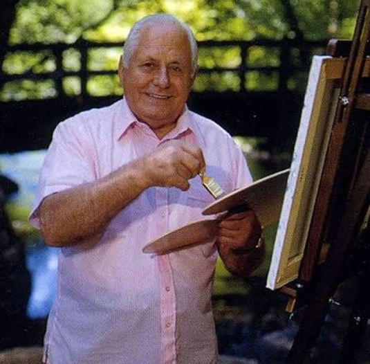 Bill Alexander–inspired oil study by Hope Blakely with a dramatic sky built from alizarin crimson and cadmium orange, painted by following one of Alexander’s recorded lessons.