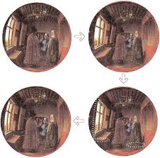 Close up of Mirror in the Arnolfini Portrait