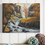 Thumbnail: Oil painting of a glowing autumn tree beside a cascading waterfall on rocky cliffs.