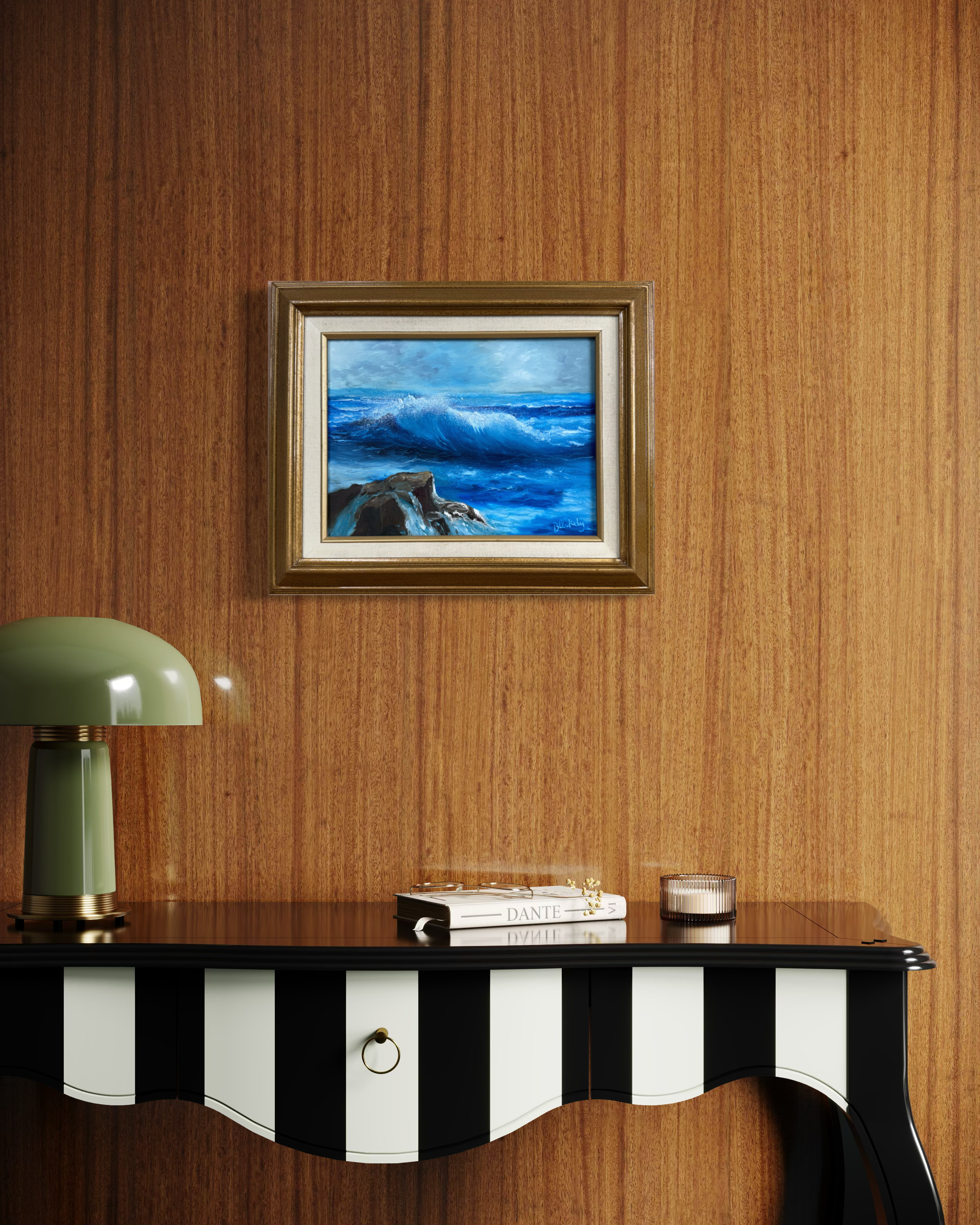 A seascape painting of a breaking wave