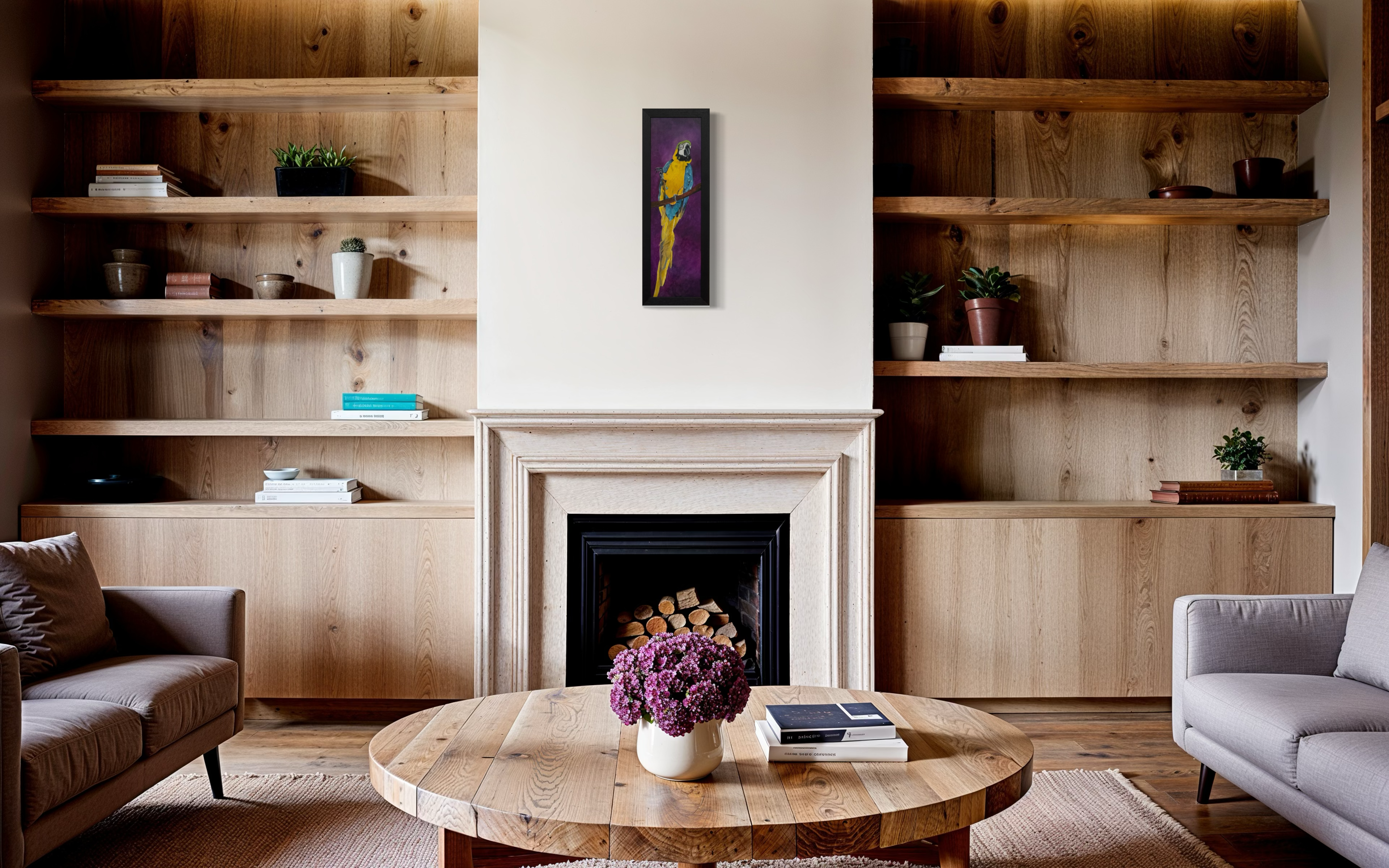 The Showman by Hope Blakely — oil painting of a proud zoo bird, glowing with layered glazes and framed professionally in Arvada, Colorado.