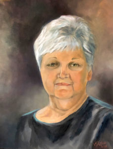 12 by 12 painting by Hope Blakely based on a Gini Deaton design.
