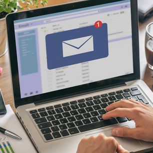 email notification on a laptop
