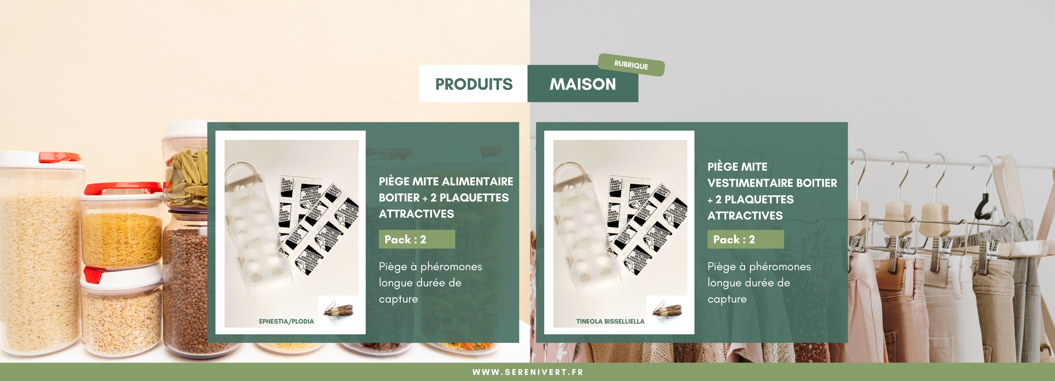 Pièges mites alimentaires et vestimentaires