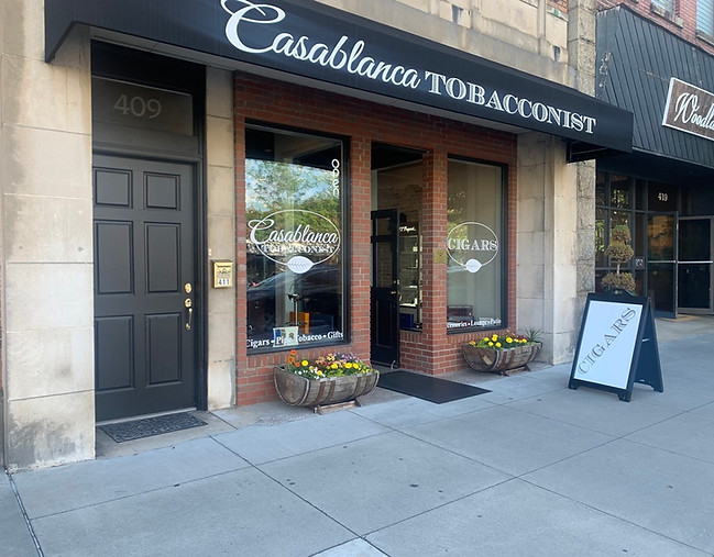 front of casablanca cigar bar in hendersonville