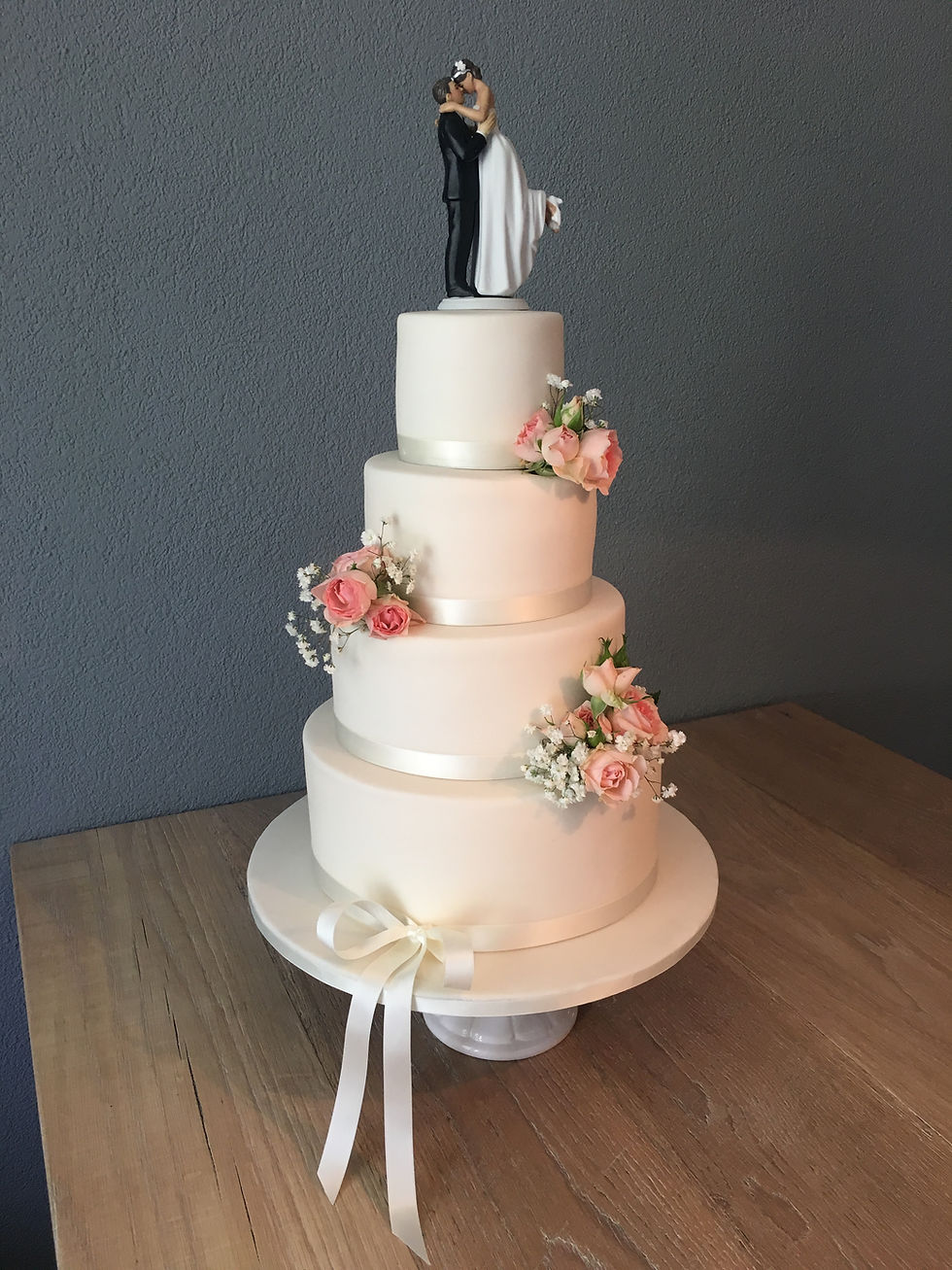 wedding cake with topper