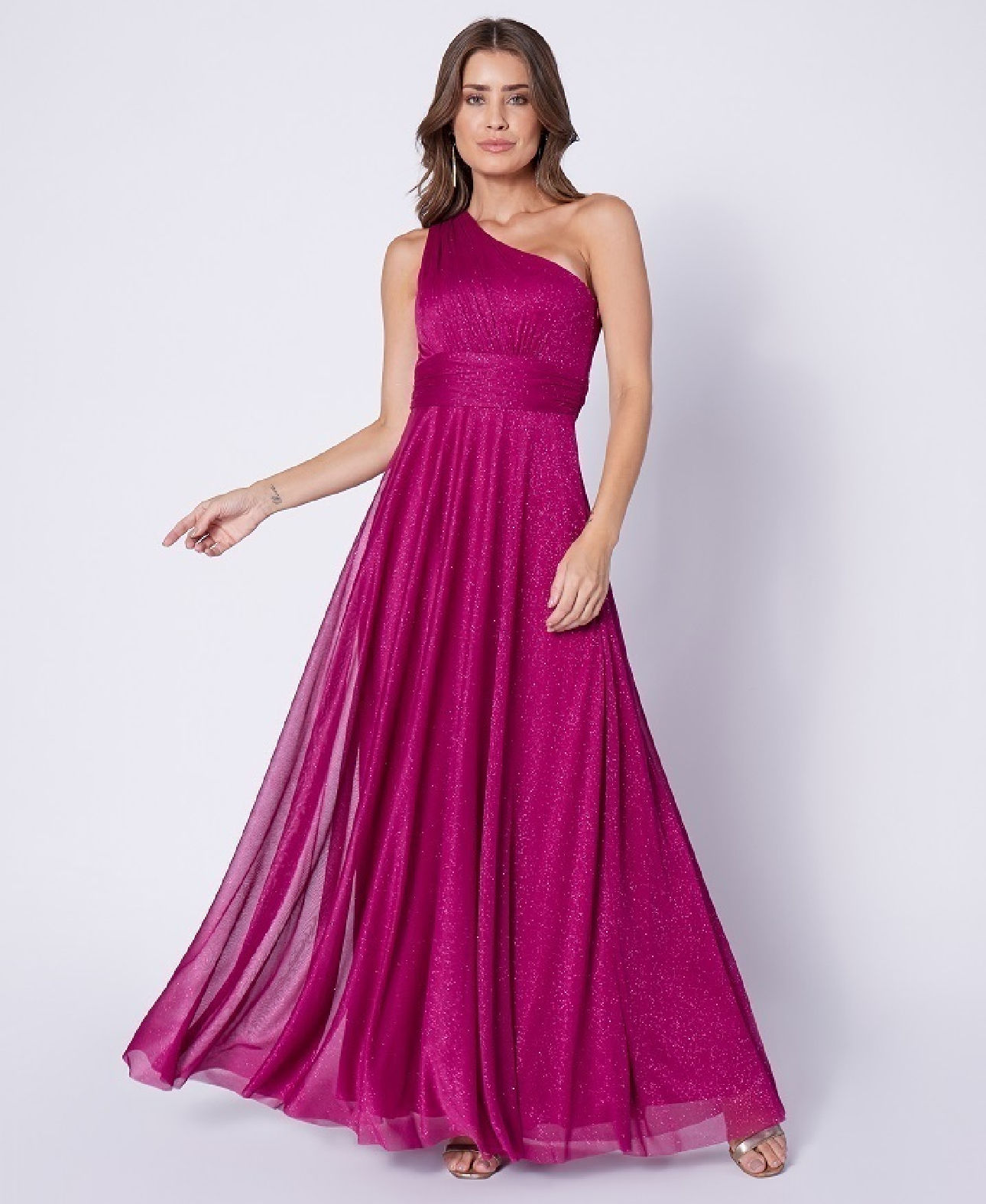 Vestido lurex com bojo