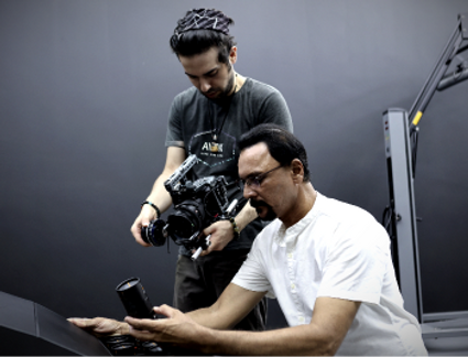 Videographer filming a product at studio in Dubai