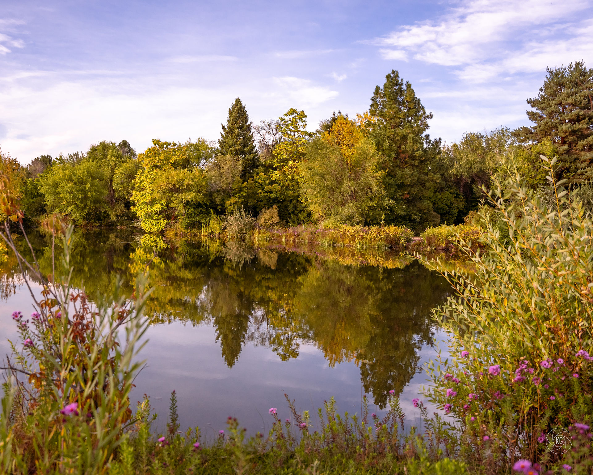 Autumn Foliage at Kathryn Albertsons Park by the dam