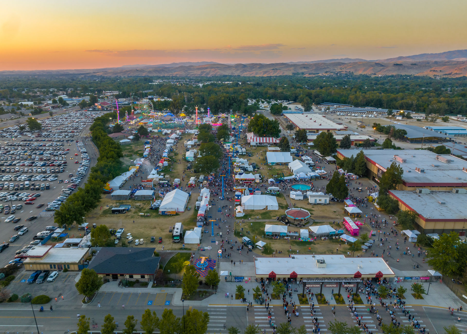 Aerial drone shot of Idaho Fair