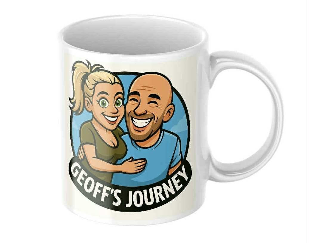 GJ MUG - with socials printed on the back - 11oz