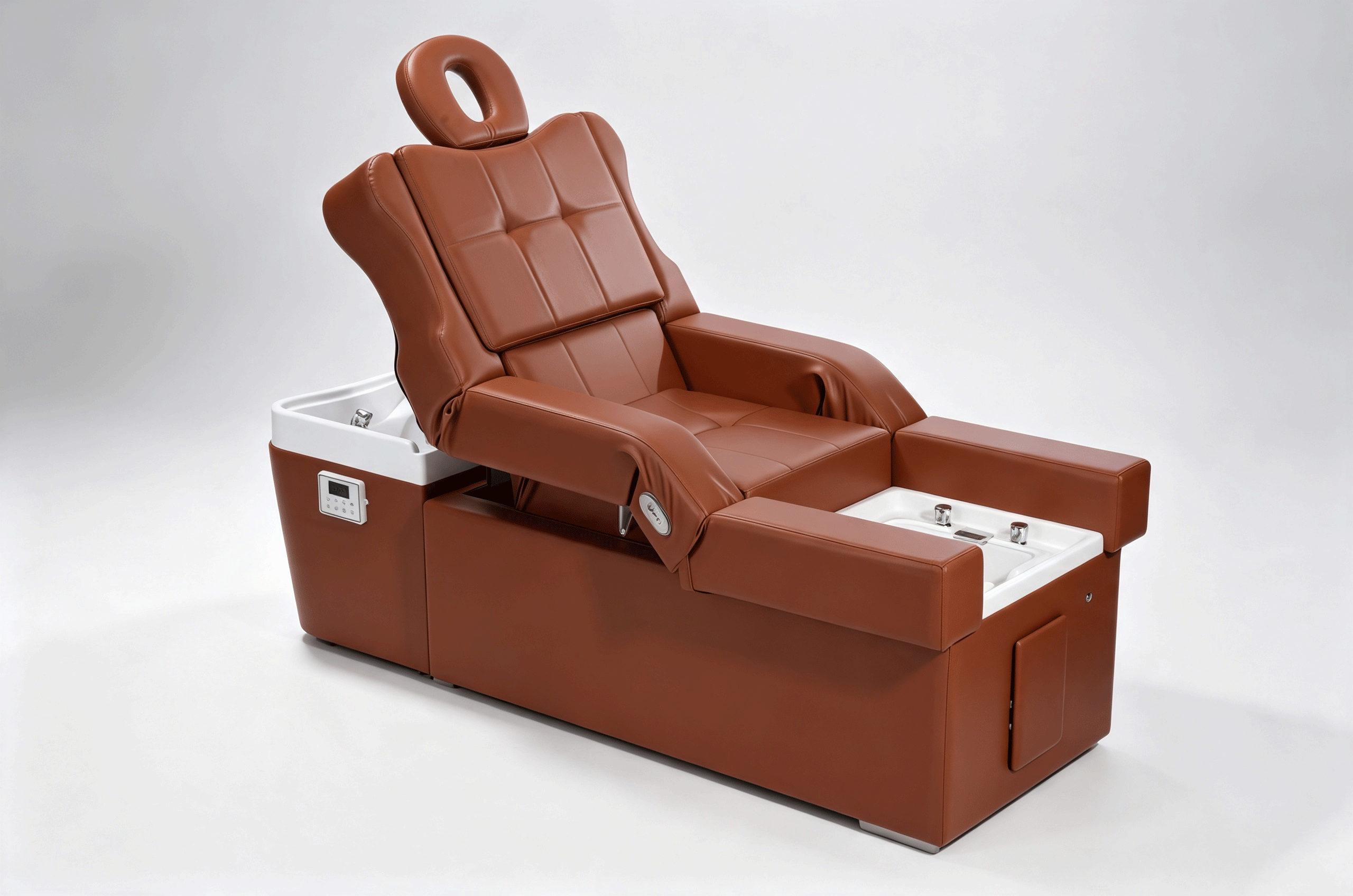 Electric Reclining Acrylic Shampoo Bed With Foot Bath|M11