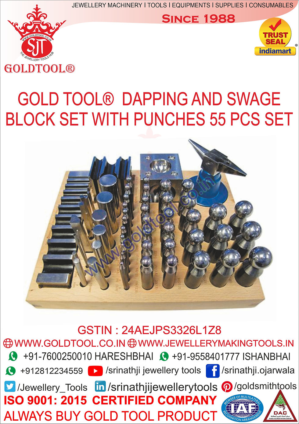 55 Pieces Multi Dapping Set With Swage Block & Punch Set