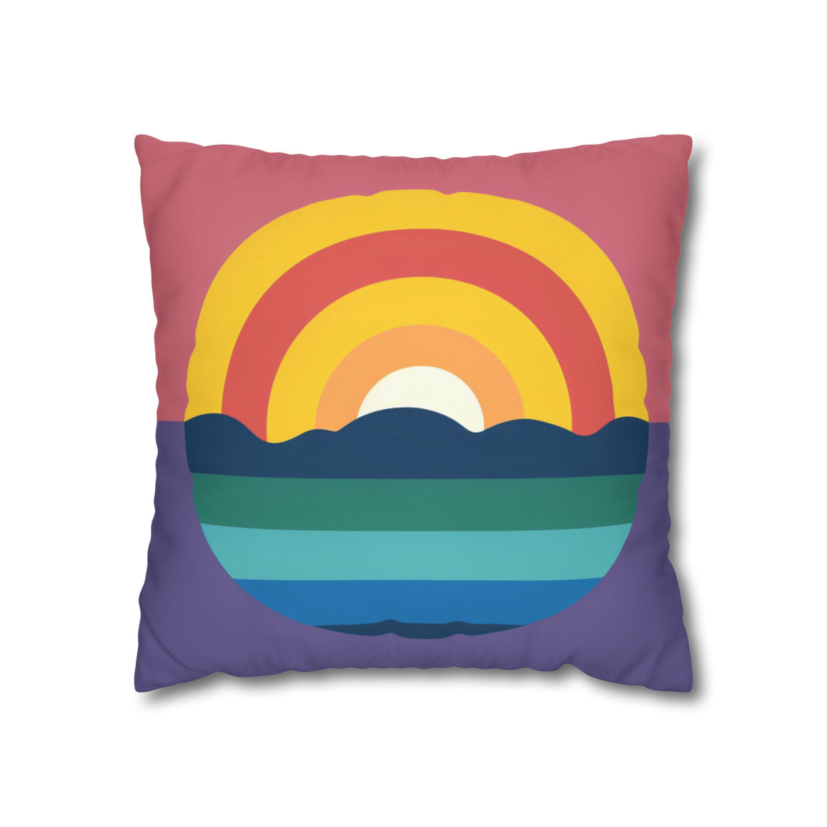 Modern Sunrise Spun Pillow Case Mod Boho