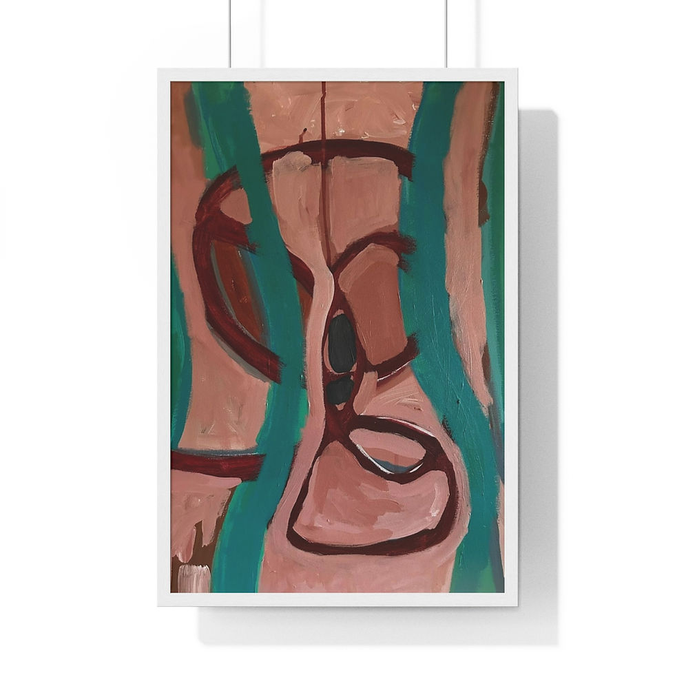 Thumbnail: DasWald Original Abstract "Post Diag" Vertical Framed Poster