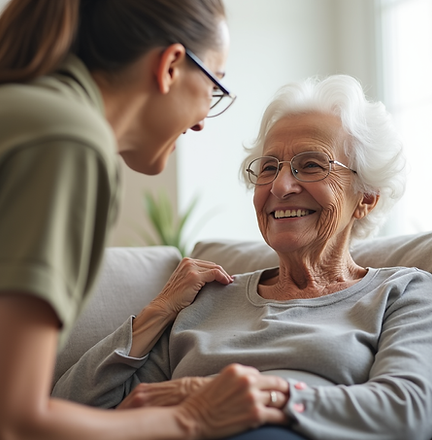 elderly person smiling with caregiver in bright living room.png