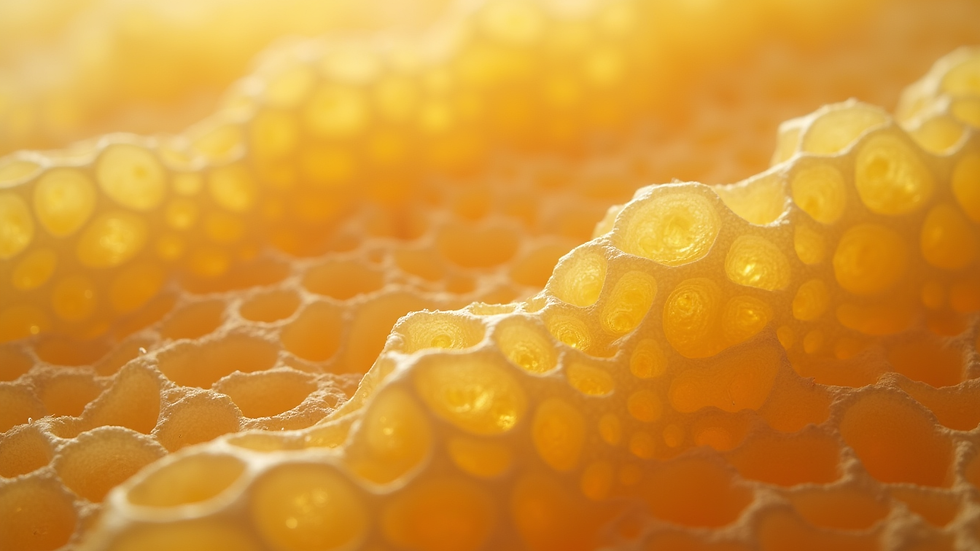 Close-up view of honeycomb paper packaging texture