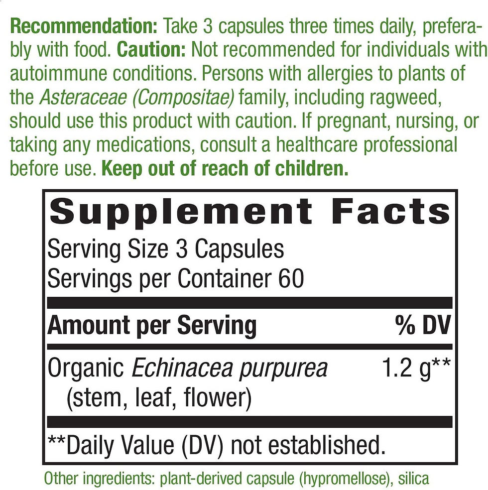 섬네일: 에치네시아 180정 면역력 강화 - Nature's Way Echinacea Purpurea Herb, 1,200 mg per serving
