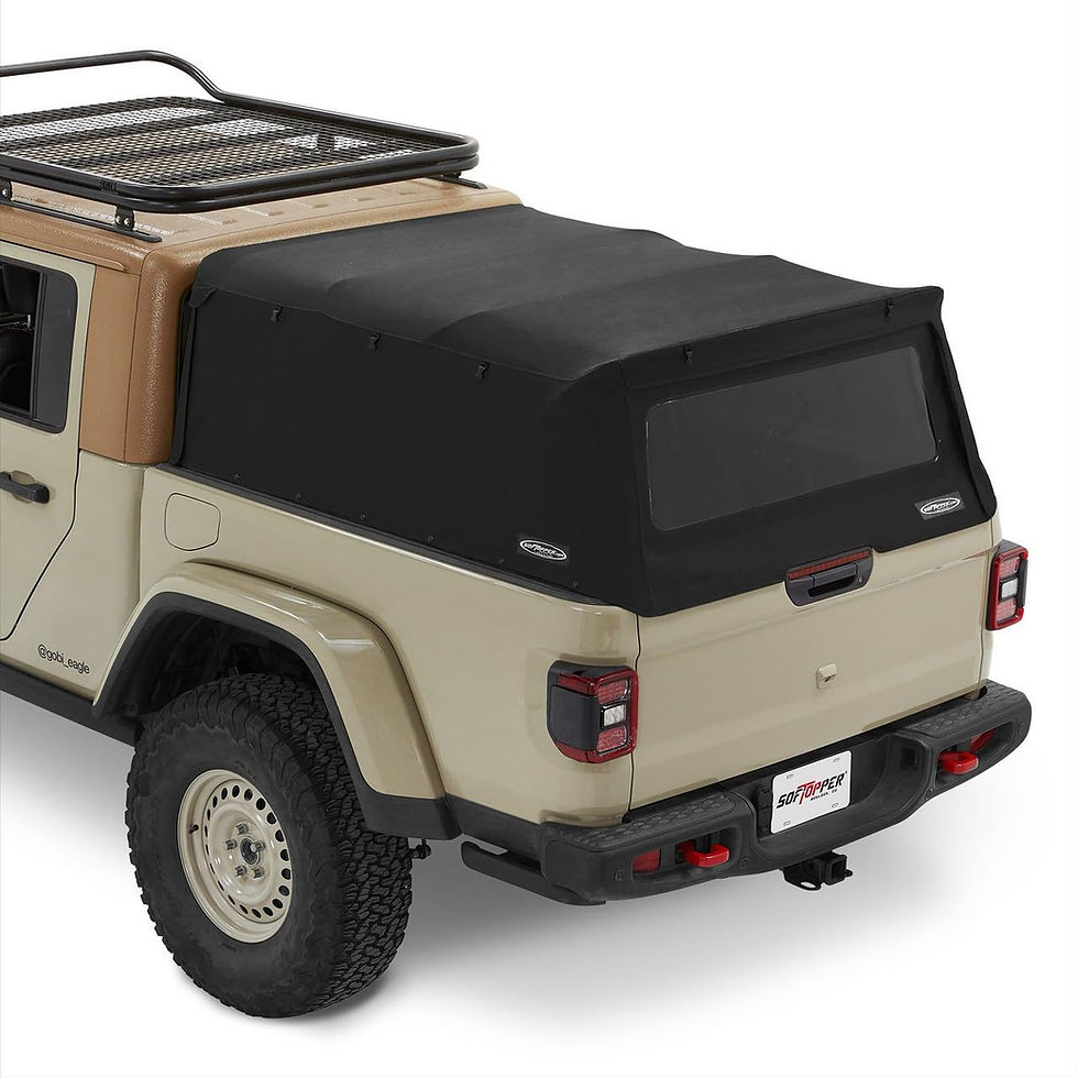 섬네일: Softopper 트럭 탑, 모델 JGLDO-BSR, 블랙 (2020년 이후 Jeep Gladiator, 트레일 레일 미포함)