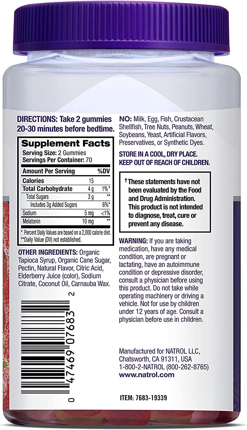 섬네일: 나트롤 멜라토닌 젤리 10mg 140개 - Natrol Melatonin Sleep Aid Gummy, Fall Asleep Faster, S