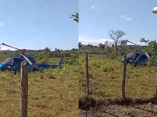 Helicóptero cai no quintal de residência e deixa seis feridos em José de Freitas