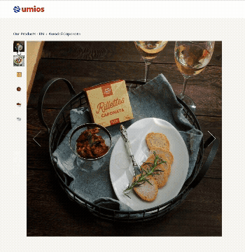 Produc photos on umios Planet Landing page