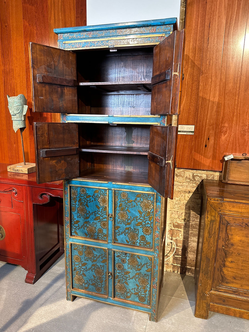 Thumbnail: Hand-Painted Traditional Tibetan Style Tall Cabinet