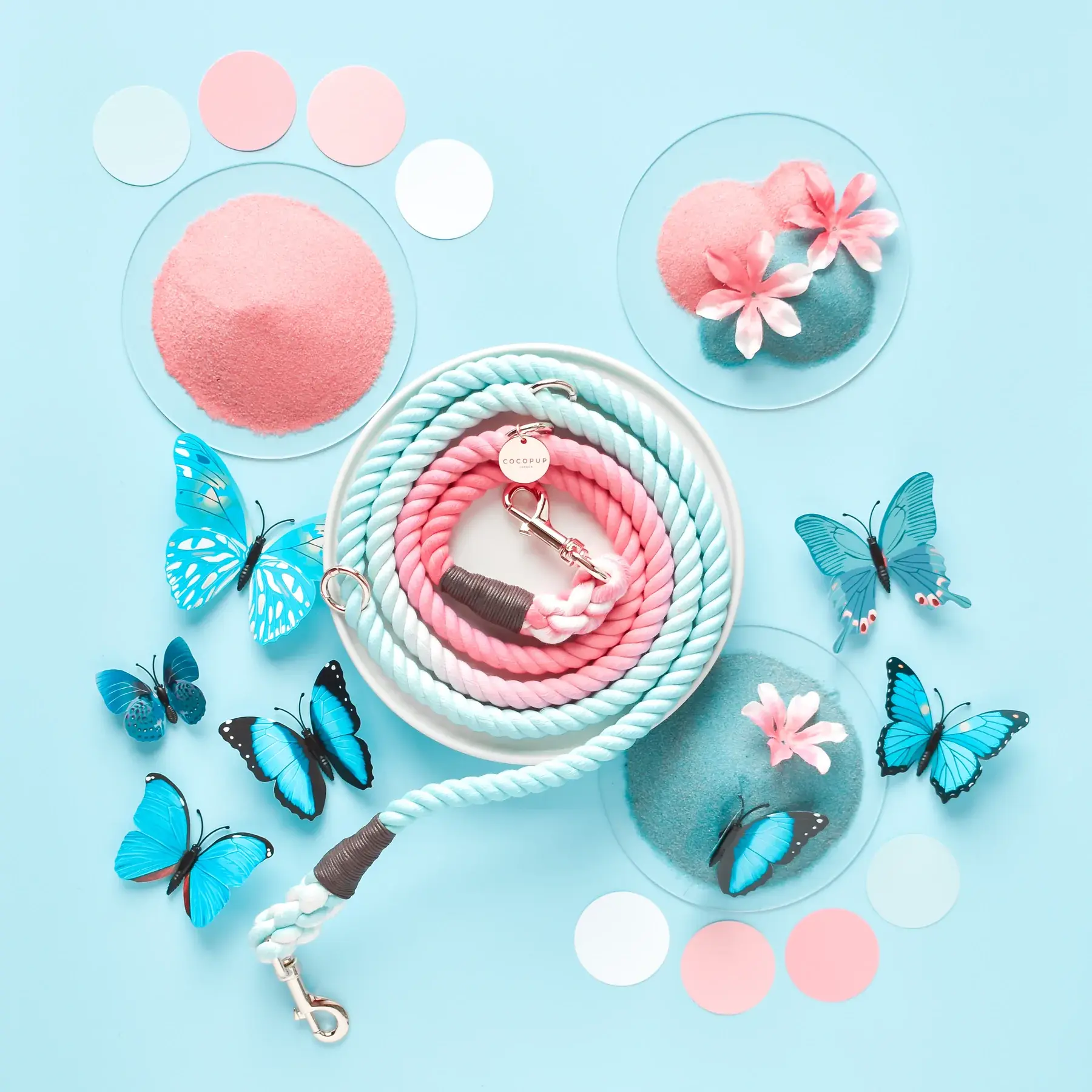 Double Ended Rope Lead - Pastel Powder