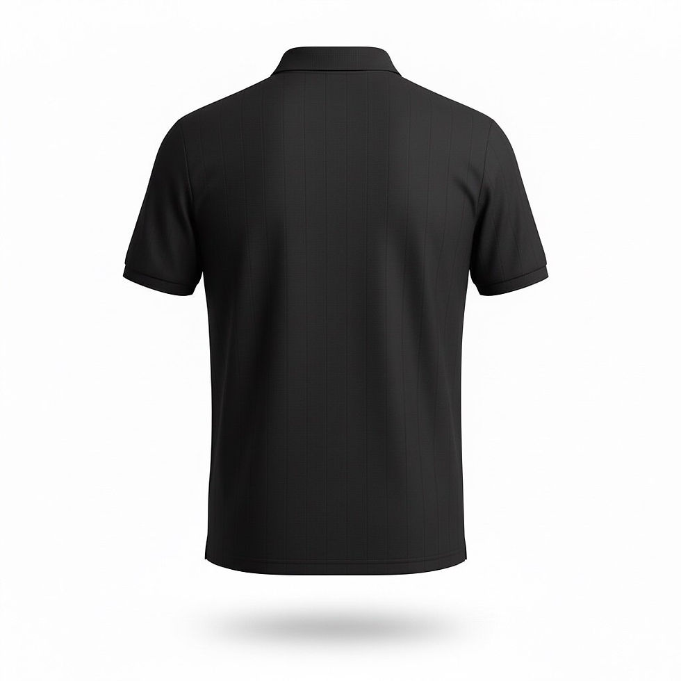 Thumbnail: Black premium polo back view