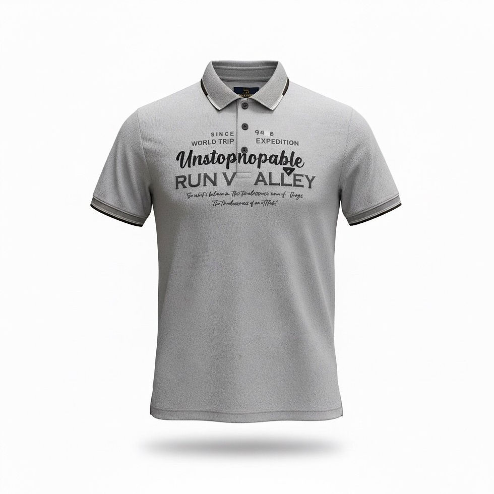 Unstoppable grey polo front view