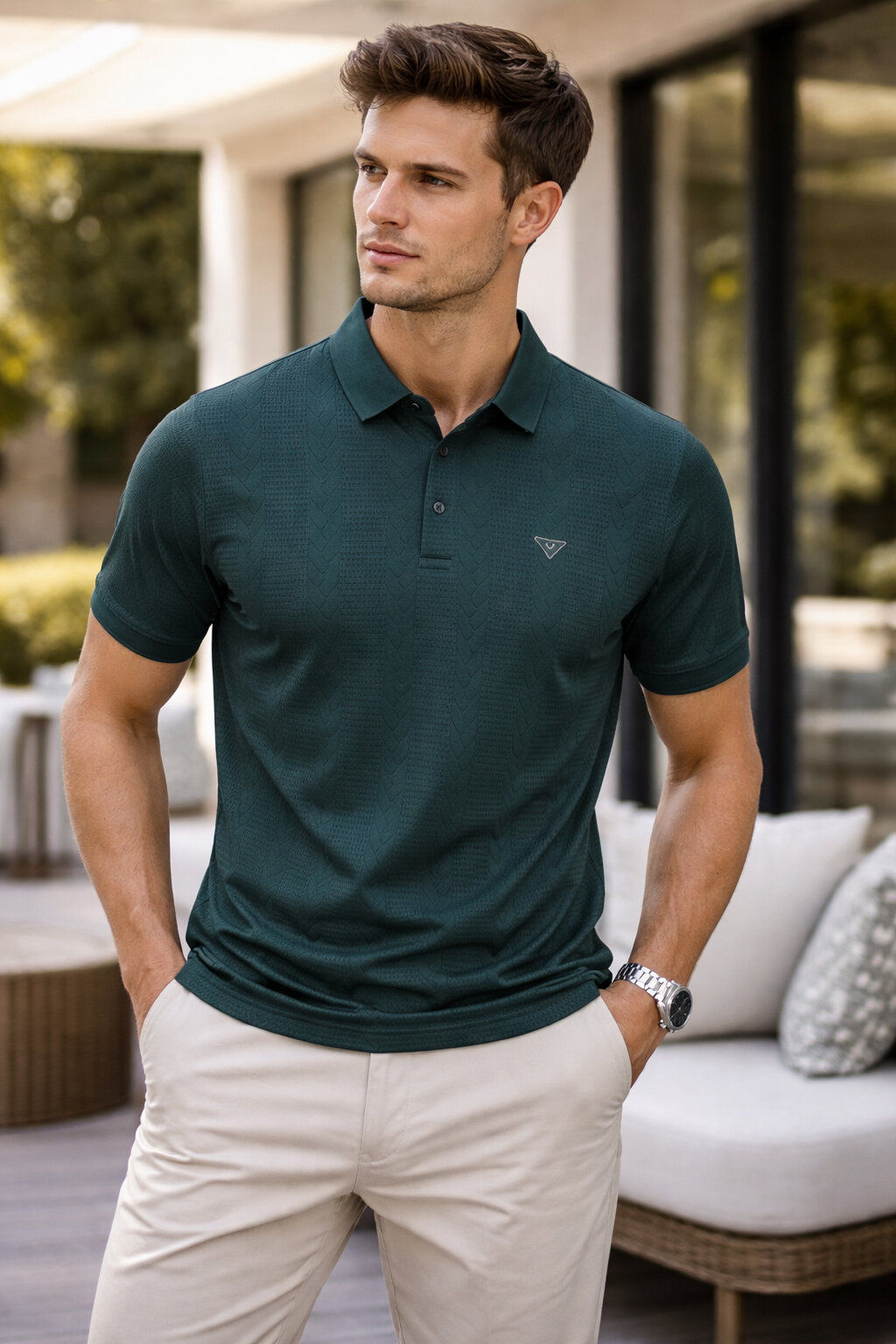 Teal Polo front view