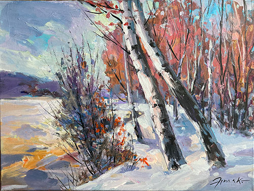 Winter birches 18"x24" canvas