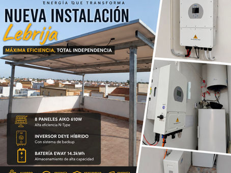 Innovación y seguridad en Lebrija: Instalación fotovoltaica en pérgola a medida con sistema de Backup