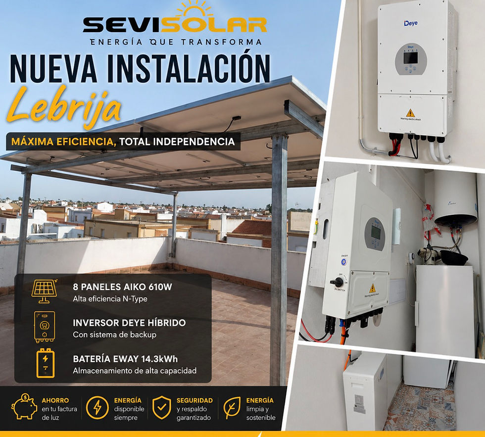 Innovación y seguridad en Lebrija: Instalación fotovoltaica en pérgola a medida con sistema de Backup