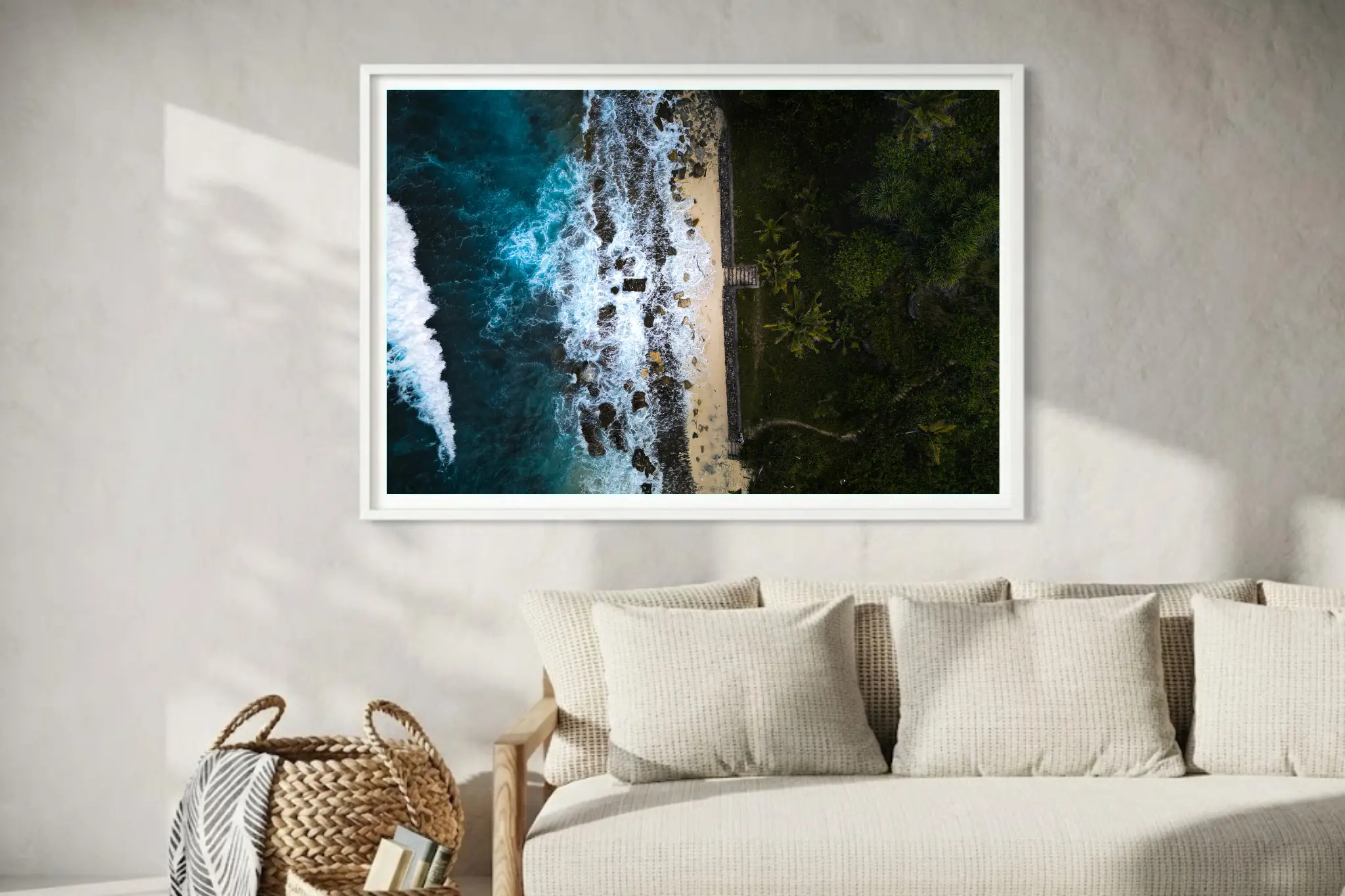 décoration murale photo aérienne plage 