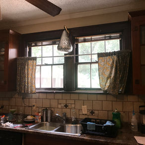Very unattractive... dark area, in a non-functional kitchen.