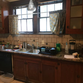 Dark Cabinets and leaking dishwasher.