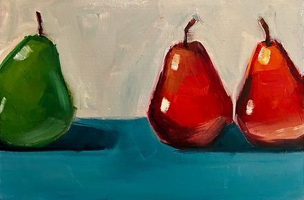 , Pear Painting by Ingrid Hoegner,Pears Painting by Ingrid Hoegner, Ingrid Hoegner till life fruit