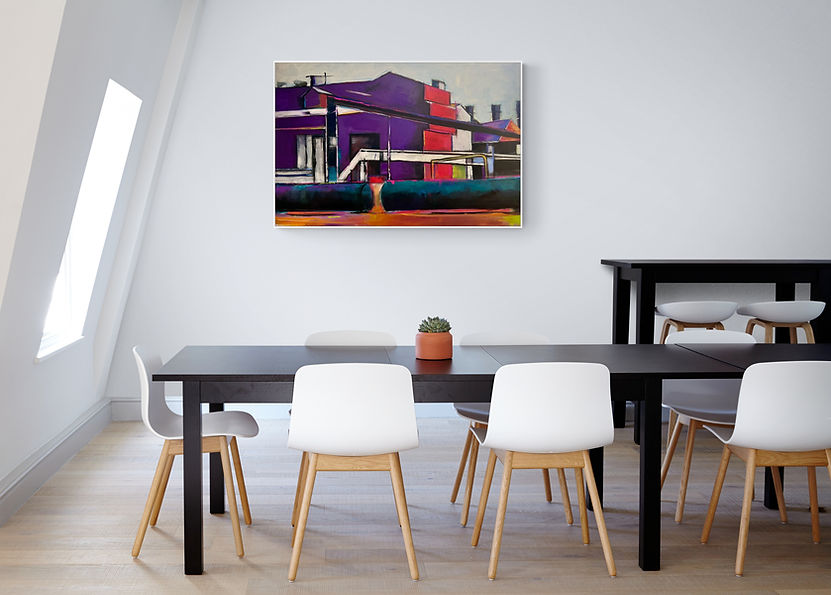 Cleveland Steelmill painting By Cleveland Artist Ingrid Hoegner