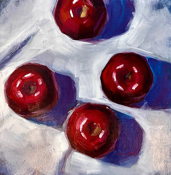 Cleveland artist Ingrid Hoegner painting of Red Apples