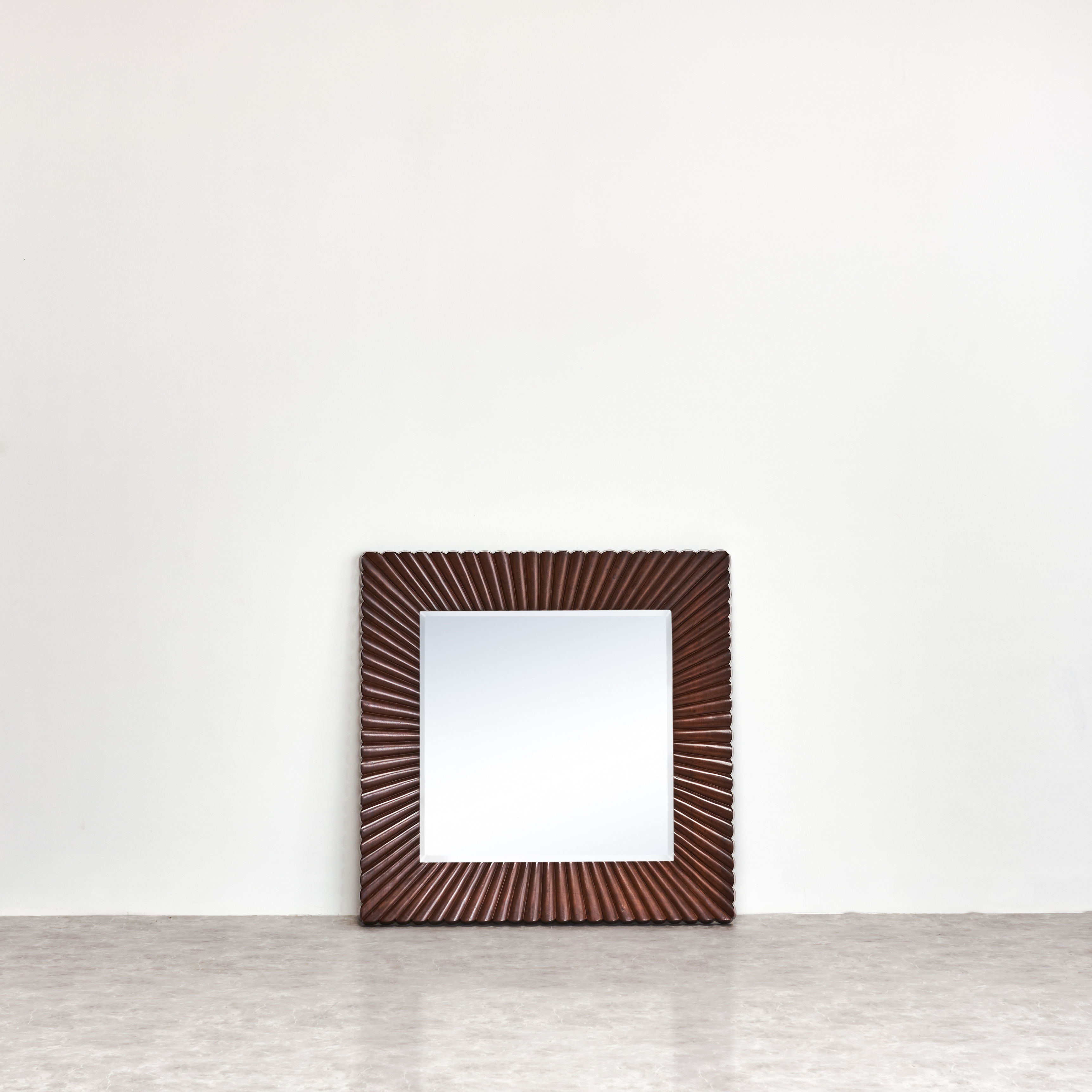 Art Deco Sunburst Teakwood Mirror