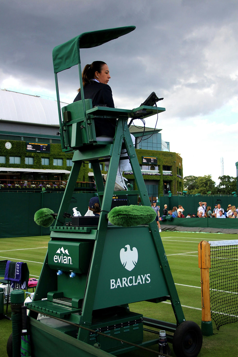 Wimbledon tennis umpire in their seat