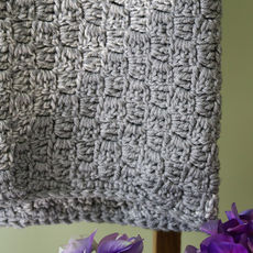 🧶 Two-Toned Gray Crochet Afghan – Handmade Cozy Throw