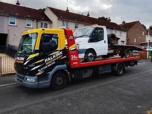 Vehicle Transport Falkirk transporting Ford Transit recovery truck from Kirkcaldy