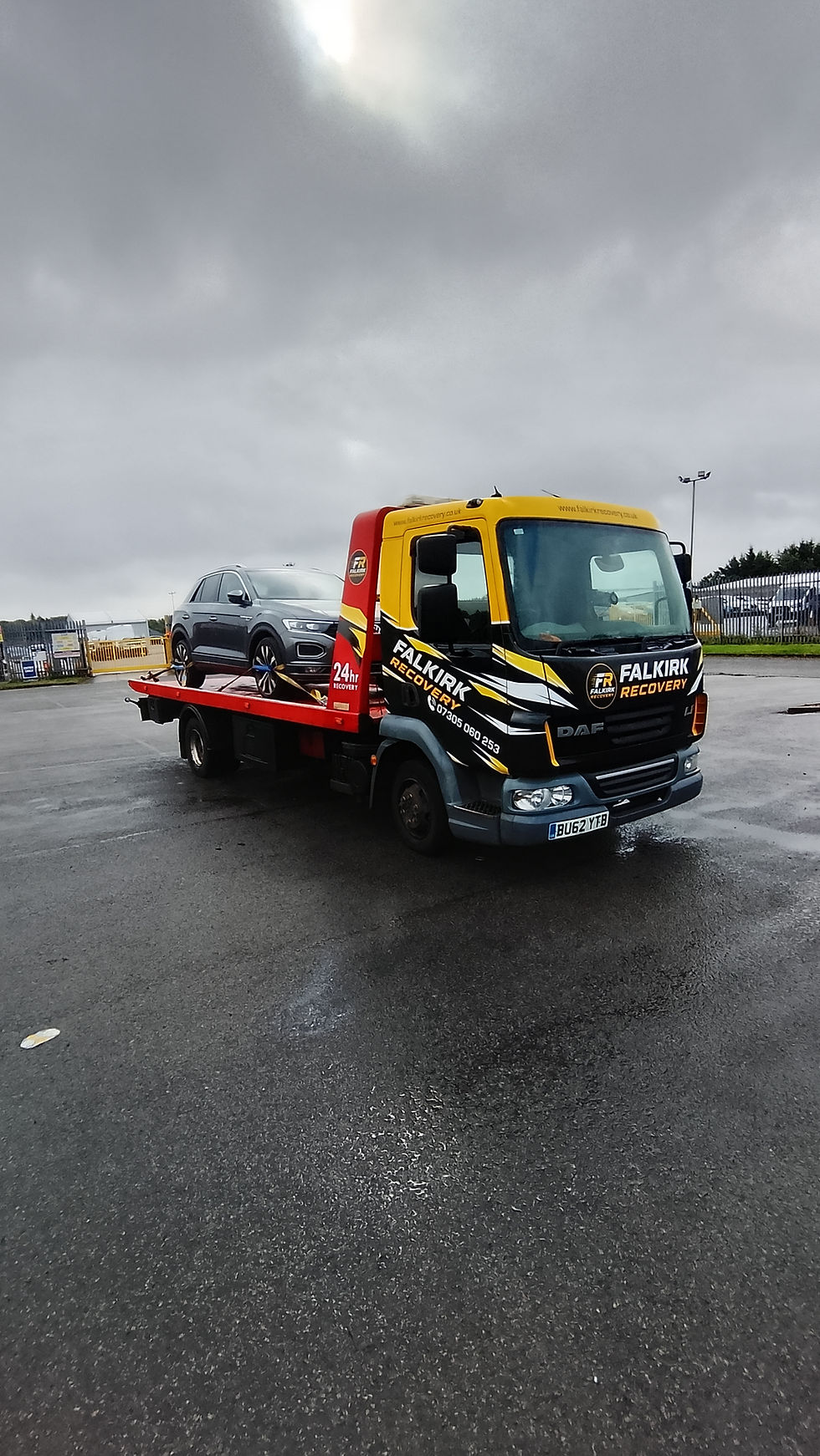BCA Livingston car transport service with Volkswagen T-Roc on Falkirk Recovery truck