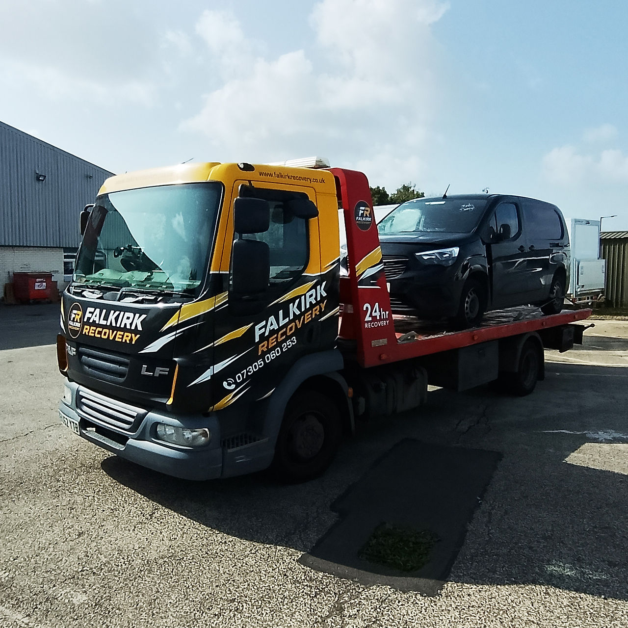 Vauxhall Combo transported to Edinburgh bodyshop for damage assessment and repairs