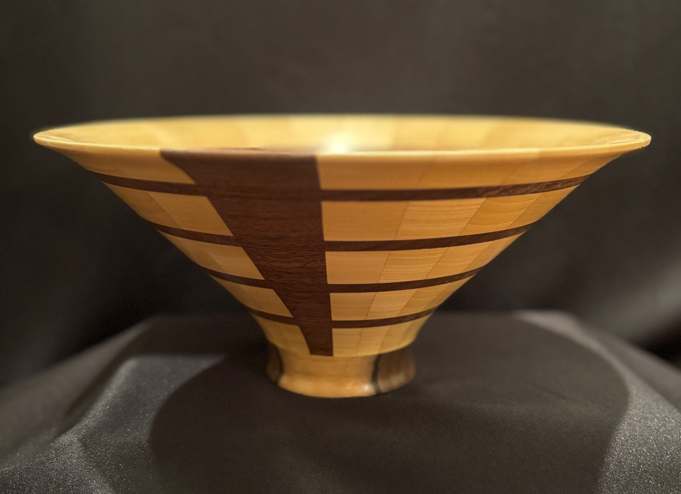 “Whirlpool” Poplar & Walnut Segmented Bowl